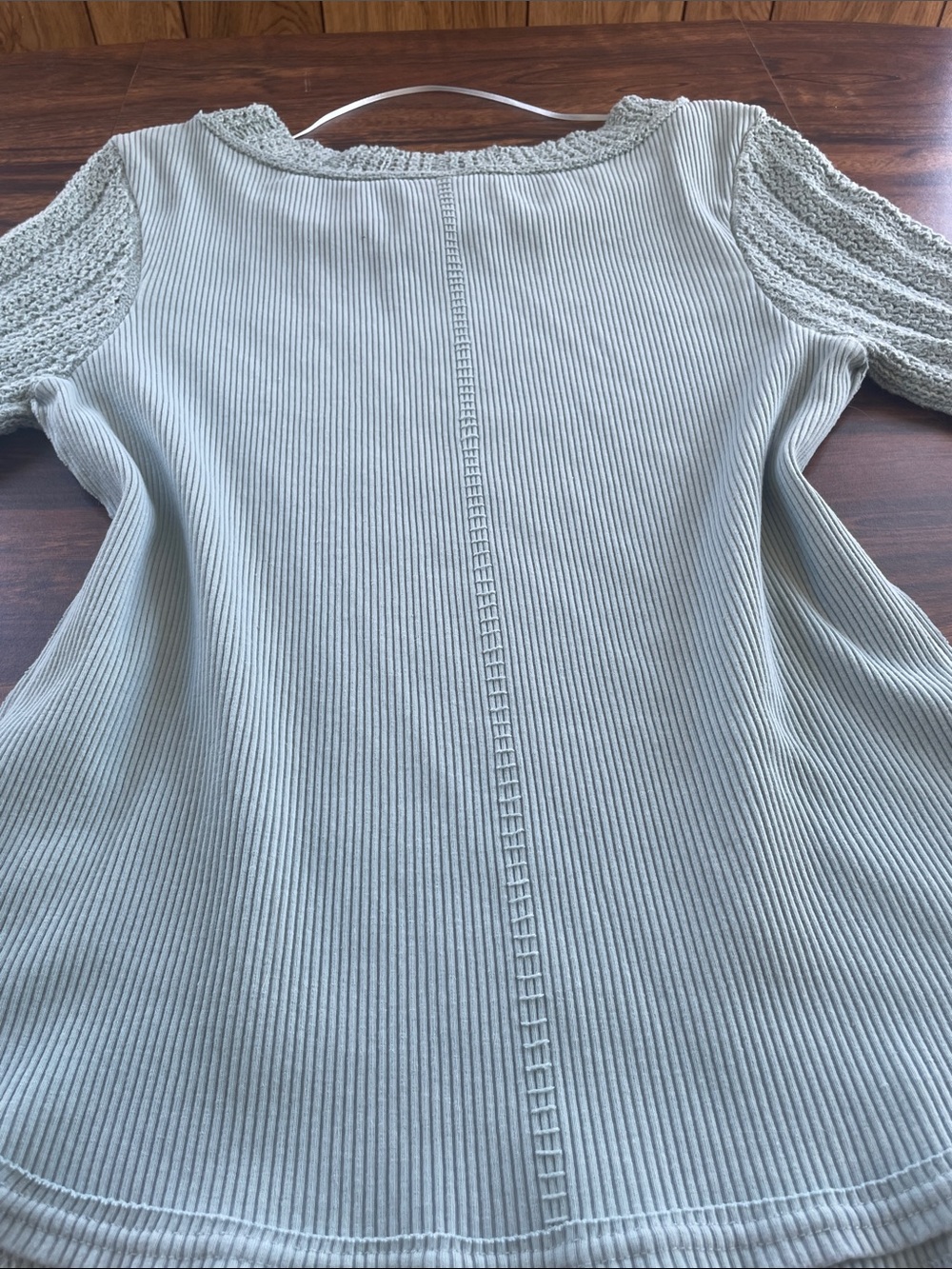 Free People Sage Knit-Trim Ribbed Long Sleeve Top - Picture 8 of 11
